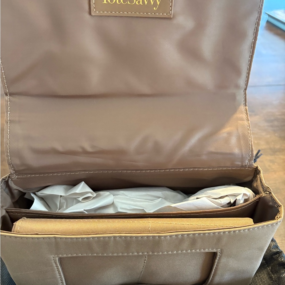 ToteSavvy Beige crossbody diaper bag/purse